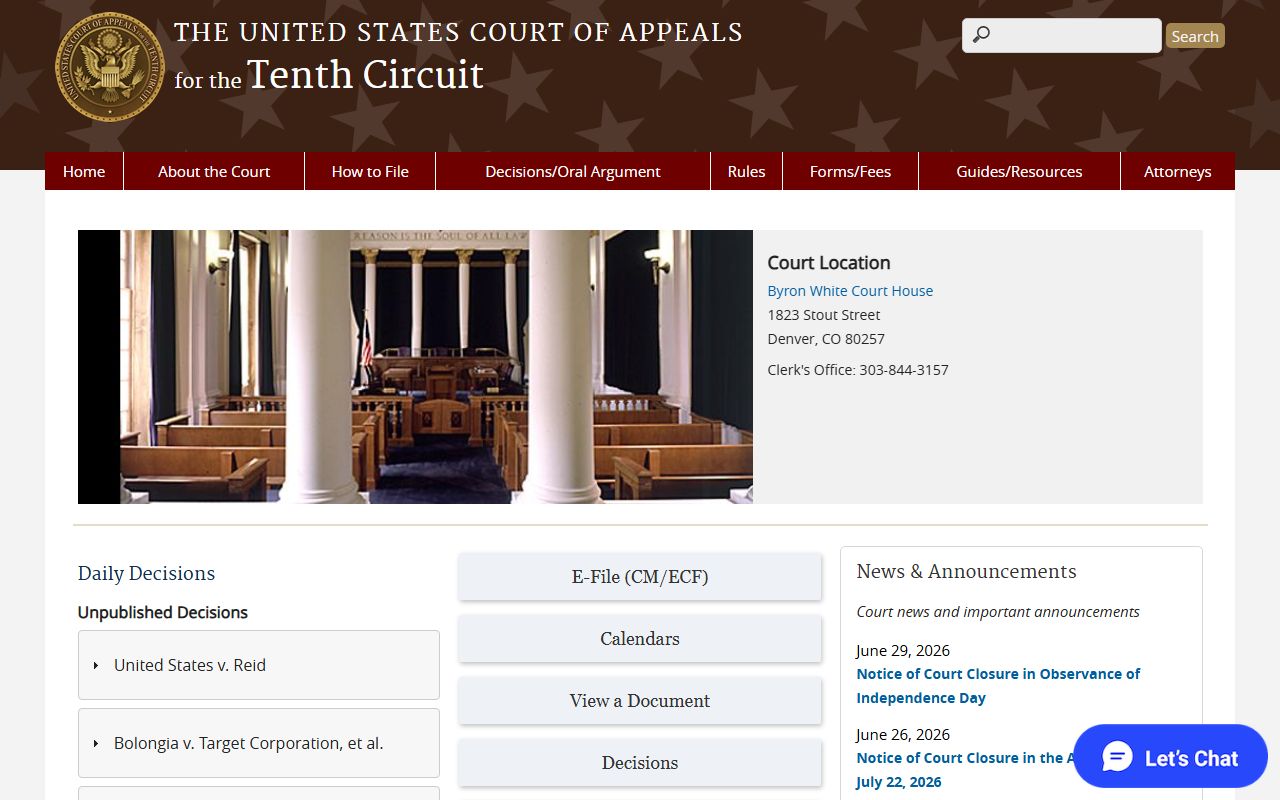 Cherokee County court records Tenth Circuit federal appeal source