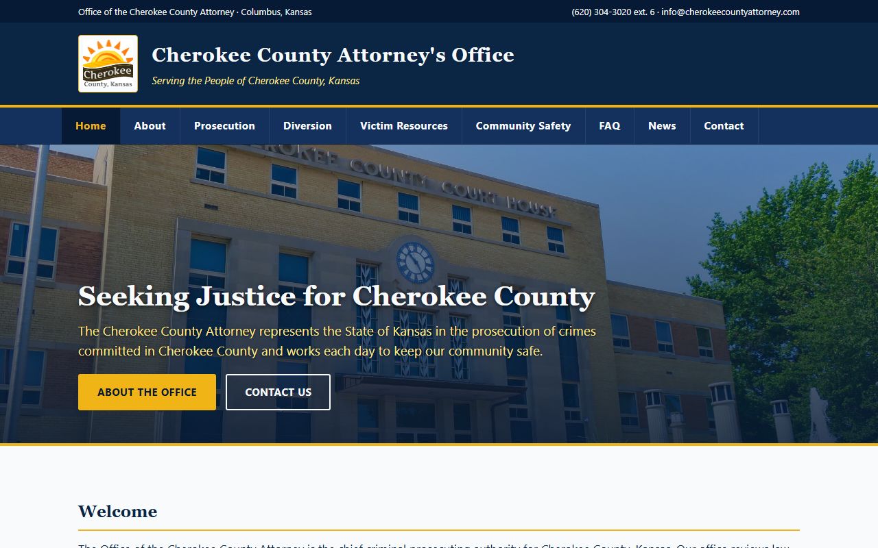 Cherokee County criminal court records County Attorney homepage