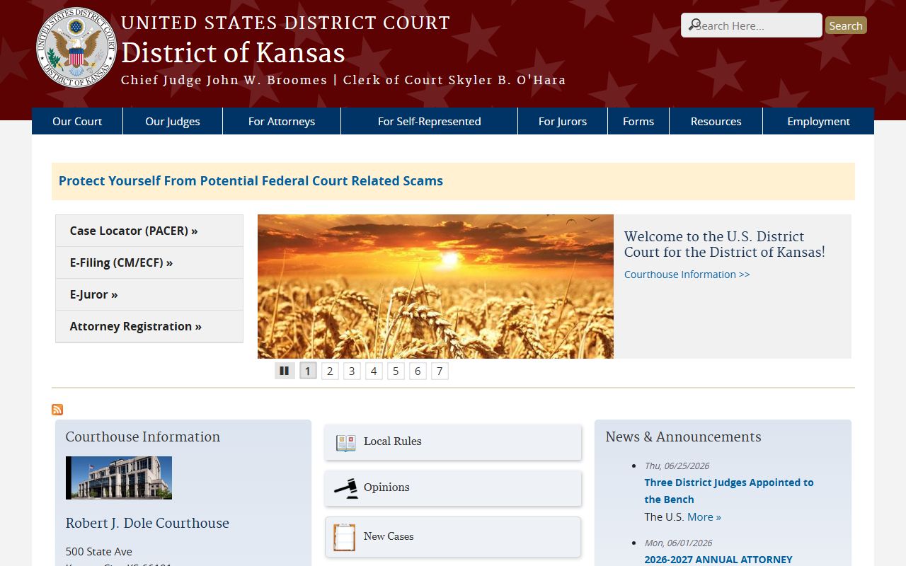 Cherokee County District Court U.S. District Court for the District of Kansas
