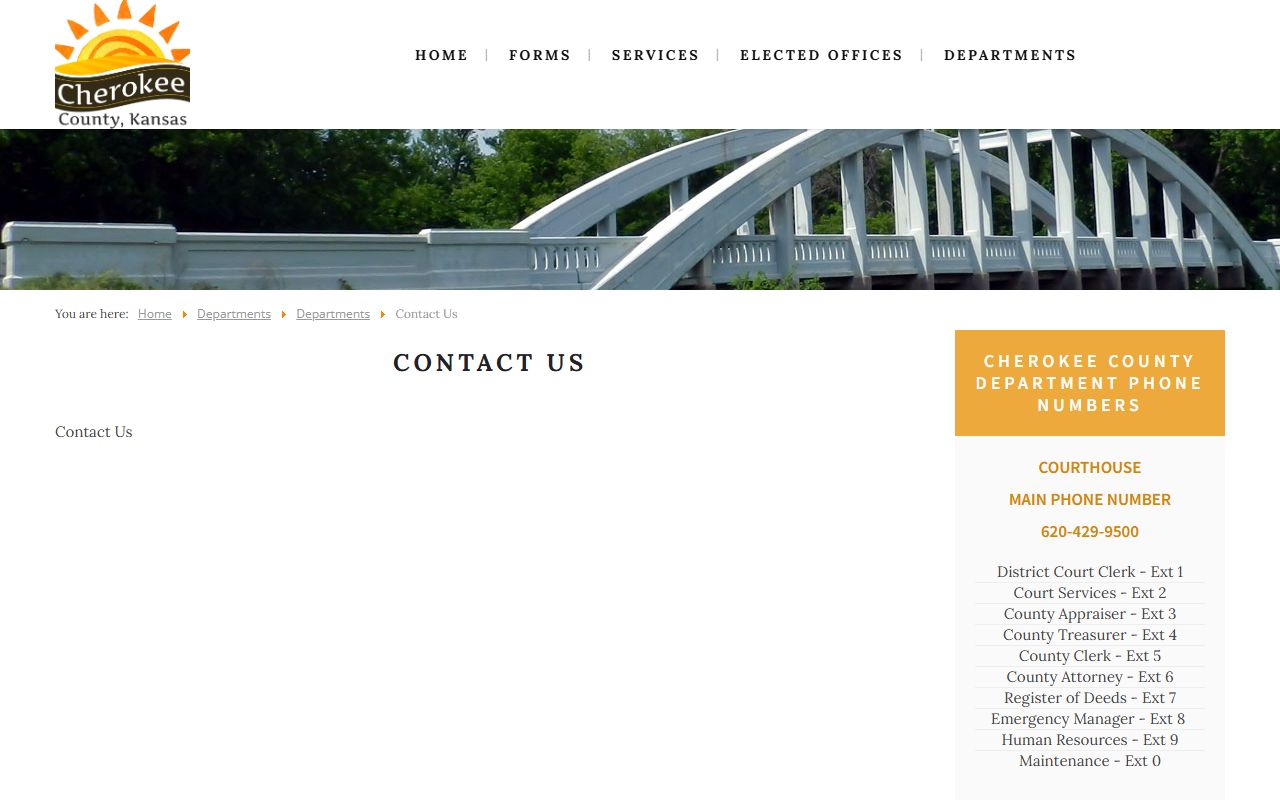 Cherokee County court records courthouse contact page