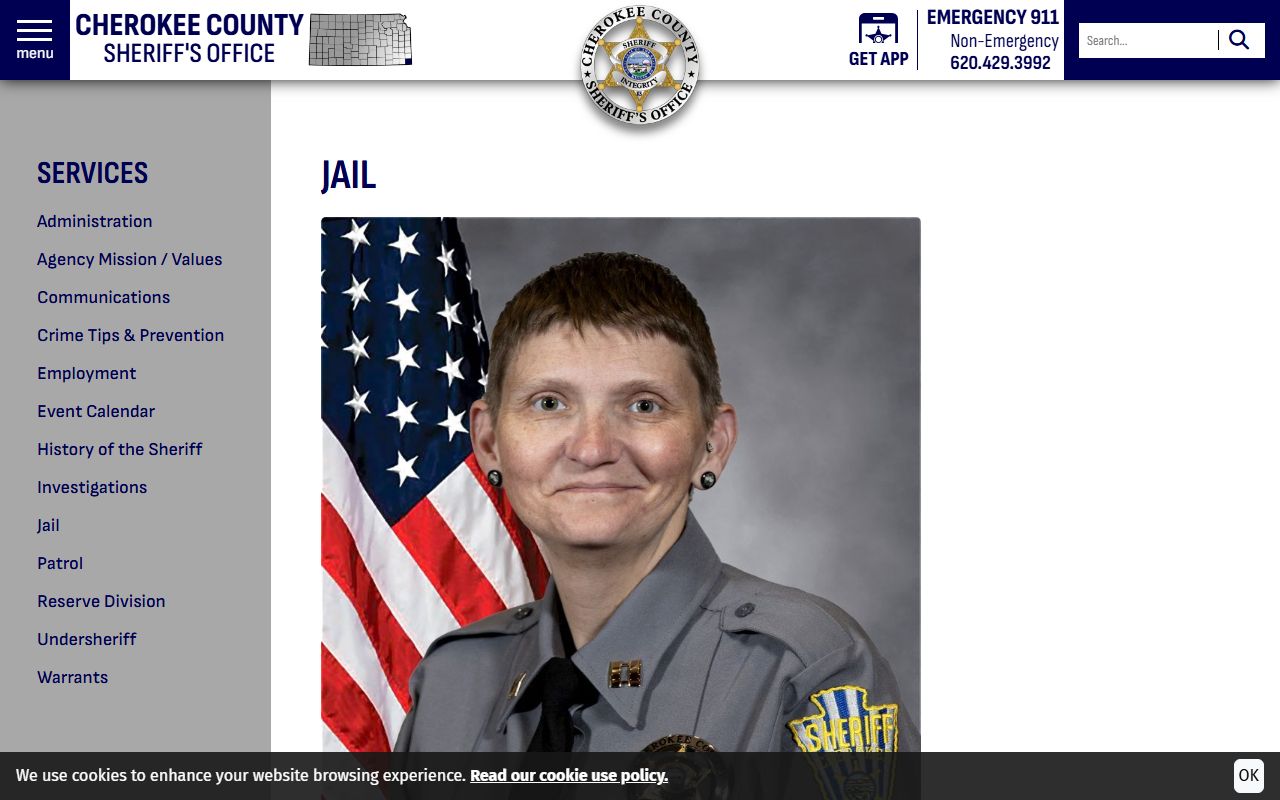 Cherokee County inmate records jail information page