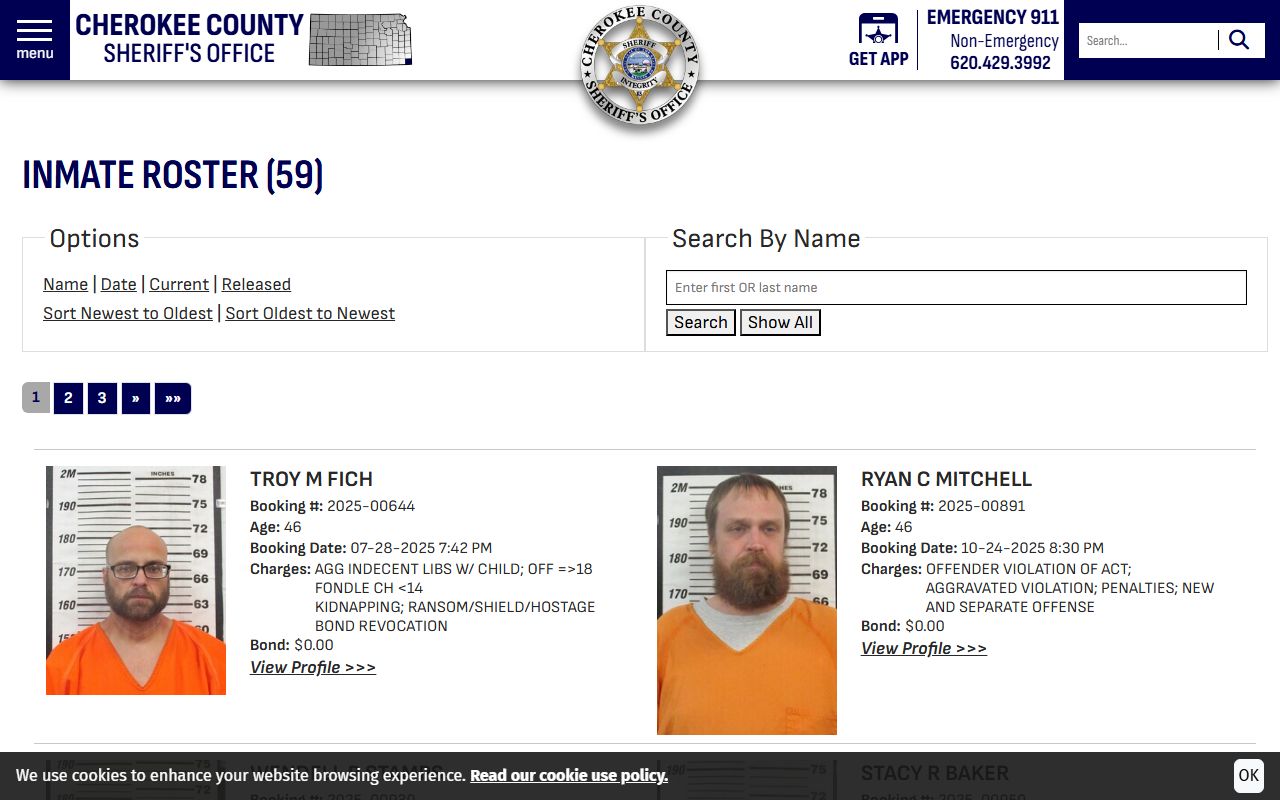 Cherokee County inmate records sheriff inmate roster search