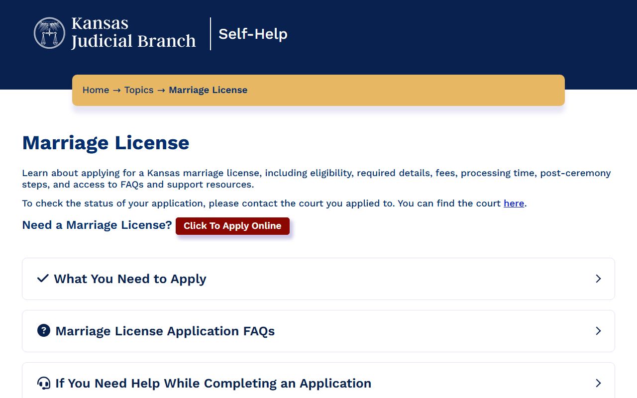 Cherokee County marriage records Kansas online marriage license application