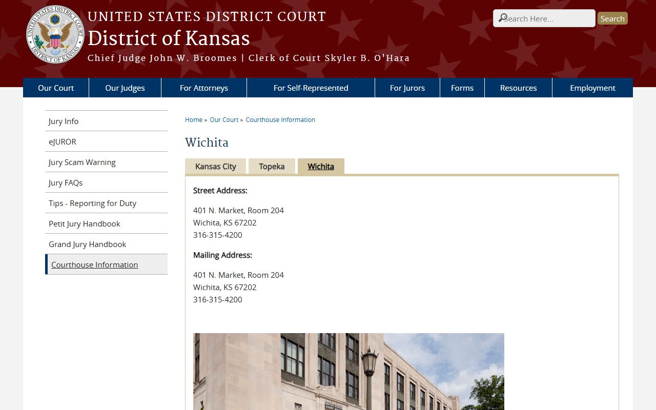 Cherokee County probate records District of Kansas Wichita courthouse page