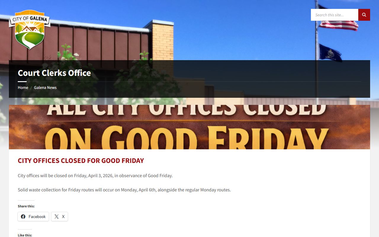 Cherokee County traffic court records Galena court clerk notices