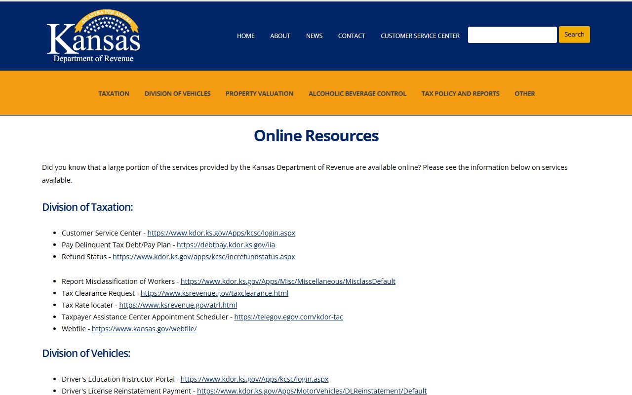 Cherokee County traffic court records Kansas Department of Revenue online services